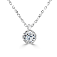 Load image into Gallery viewer, 9ct White Gold bezel set Diamond Pendant on chain from 0.15ct to 0.50ct
