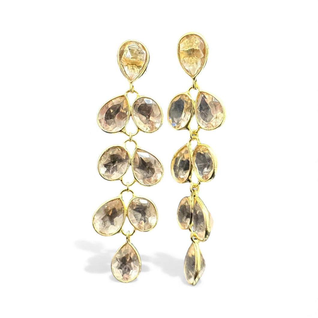 Morganite and Gold Vermeil Cascade Drop Earrings