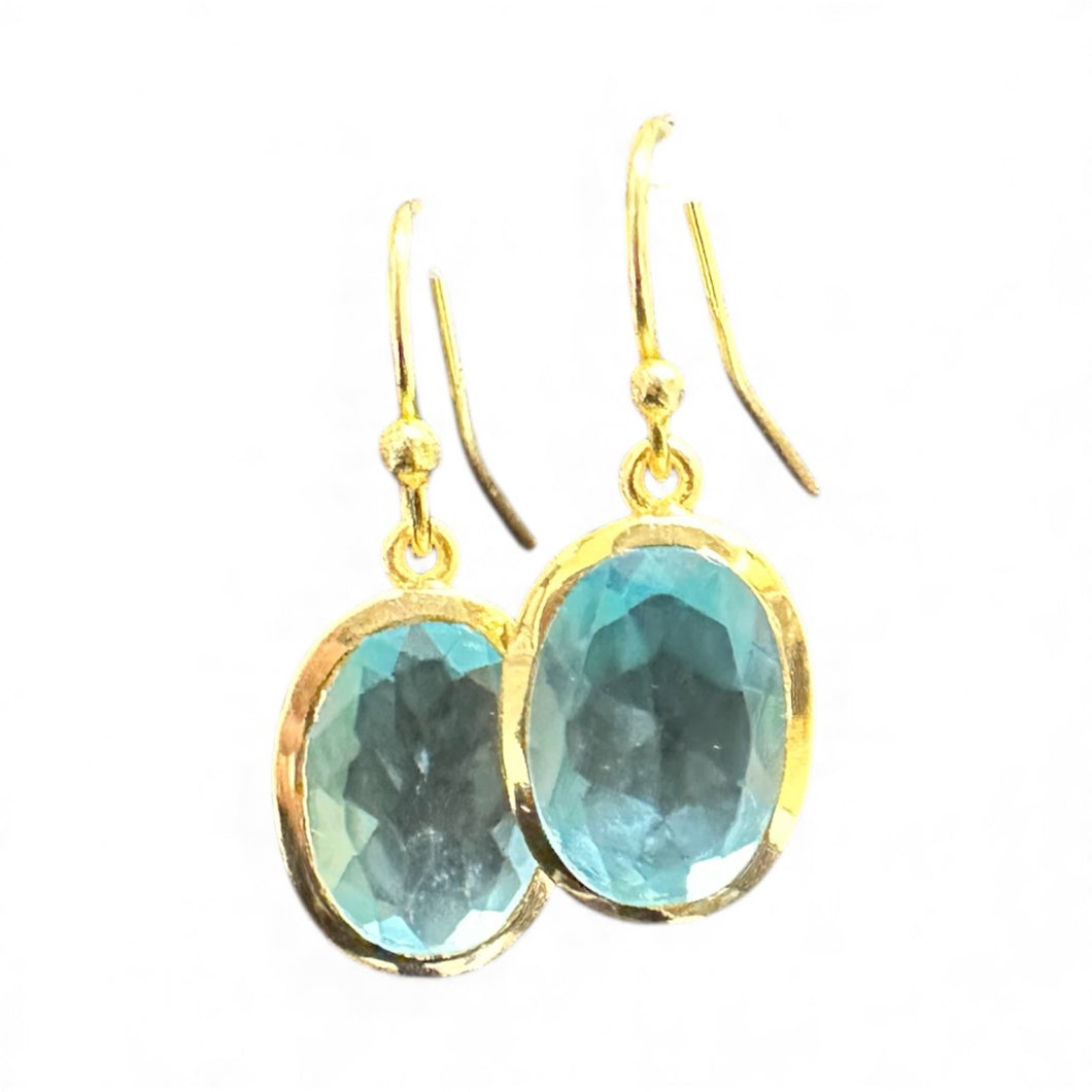 Blue Topaz Gold Vermeil Drop Earrings