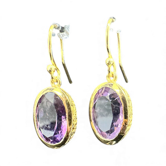 Amethyst Gold Vermeil Drop Earrings