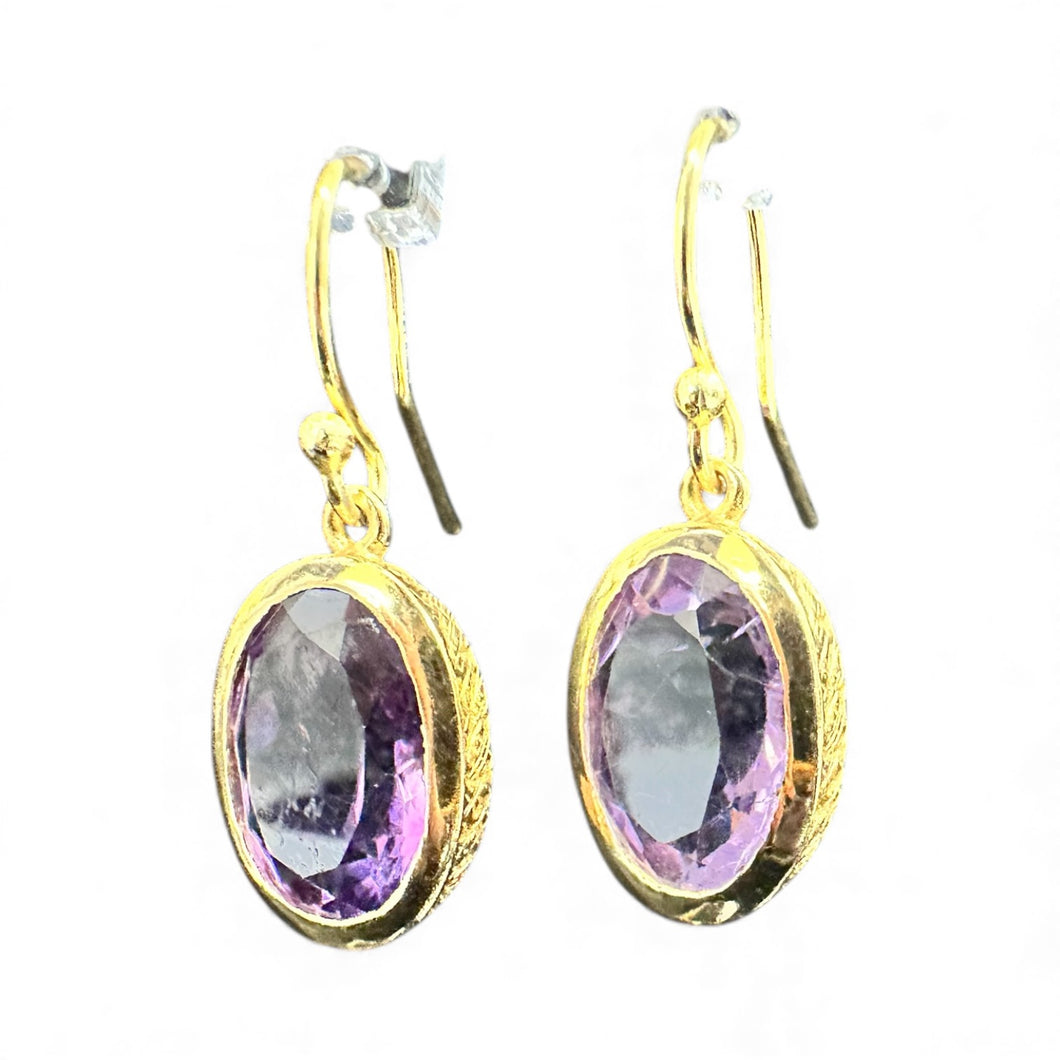 Amethyst Gold Vermeil Drop Earrings