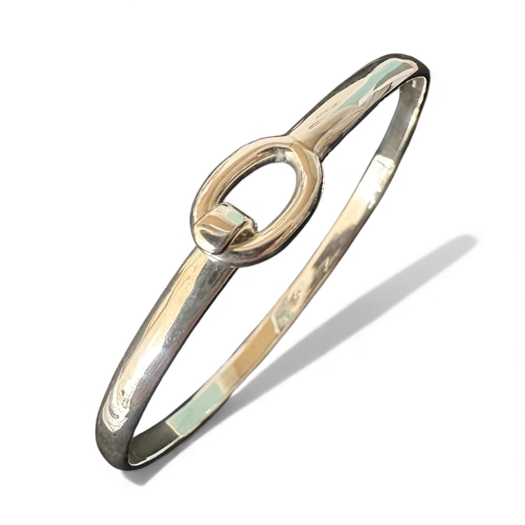 Sterling Silver Sleek Clasp Bangle - 5mm