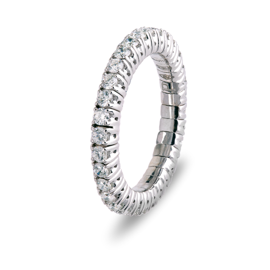 Diamond Stretch Full Eternity Ring in White Gold