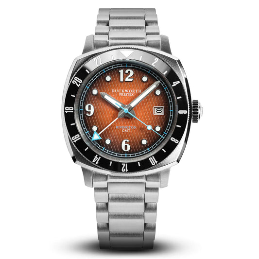 Rivington GMT automatic Orange Dial Stainless Steel Bracelet
