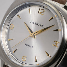 Load image into Gallery viewer, Prestex Royale Quartz Silver dial Black leather strap
