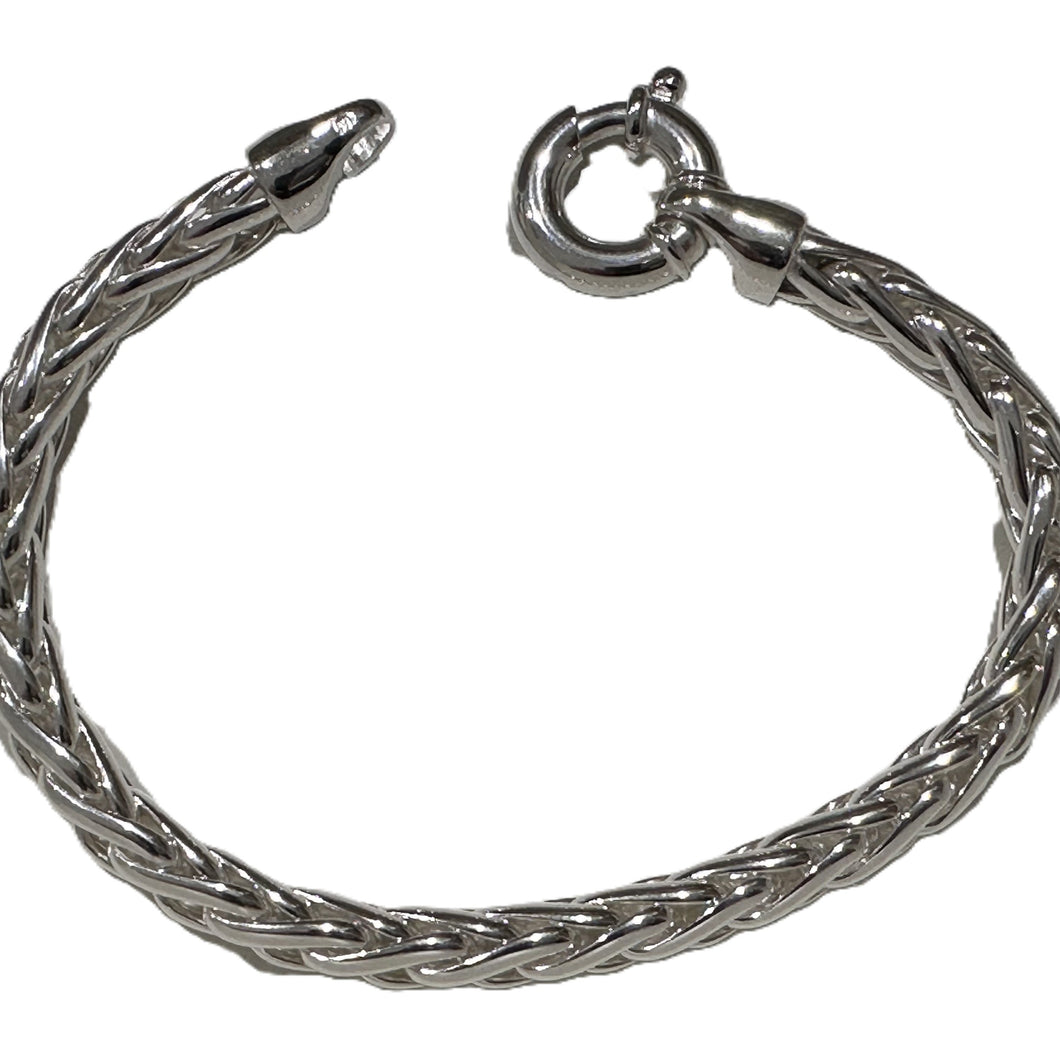 Sterling Silver heavy, solid Spiga link Bracelet
