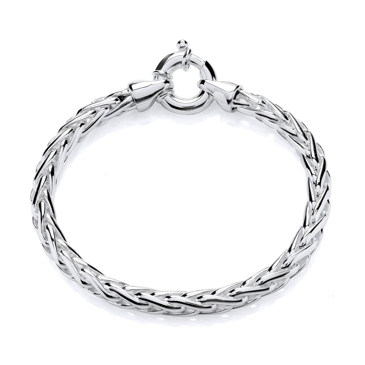 Sterling Silver Heavy Solid Spiga Link Bracelet