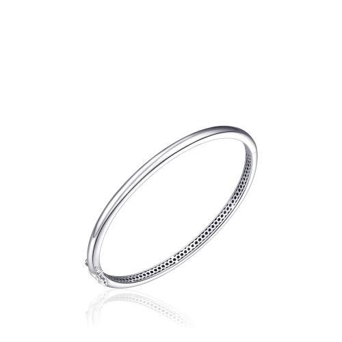 4mm wide Sterling Silver Vermeil Hinged Bangle in 3 sizes, view 2