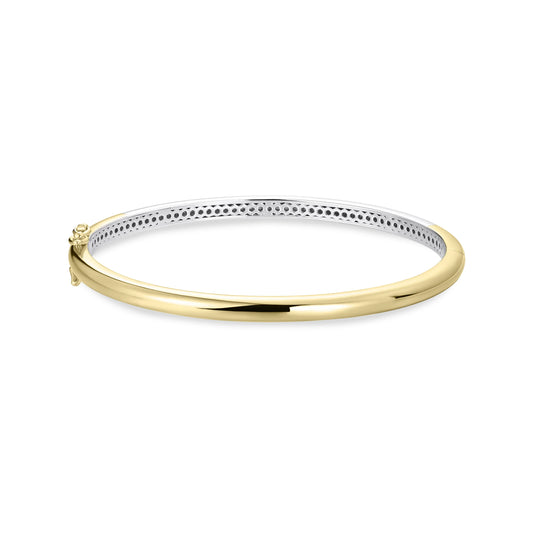 4mm wide Sterling Silver Vermeil Hinged Bangle in 3 sizes