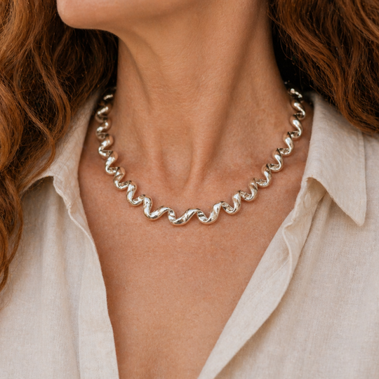 Sterling Silver Twisted Collar Necklace, view 2