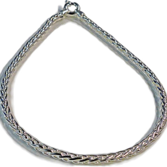 Sterling Silver Heavy Solid Spiga Link Bracelet, view 3
