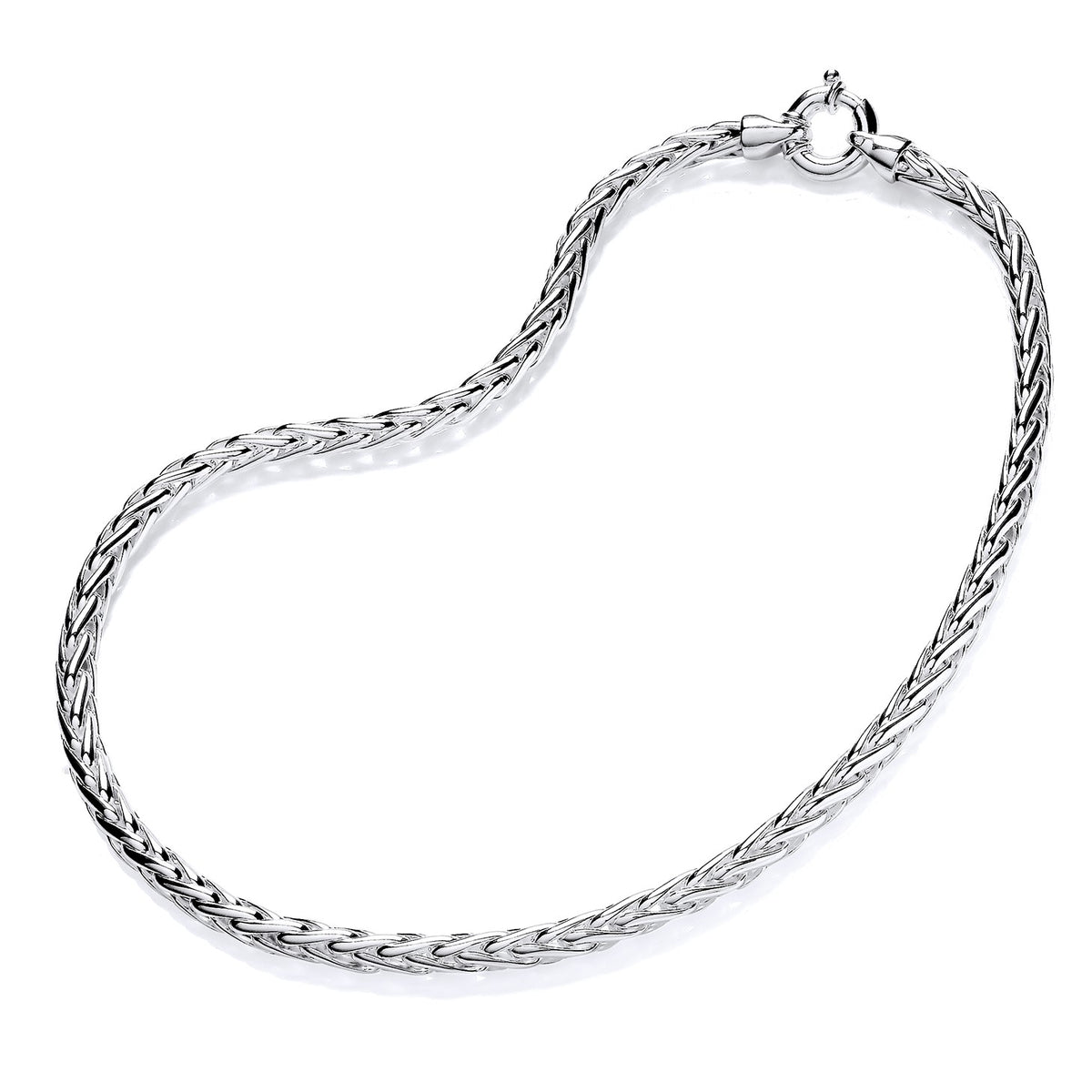 Sterling Silver Heavy Solid Spiga Link Necklace