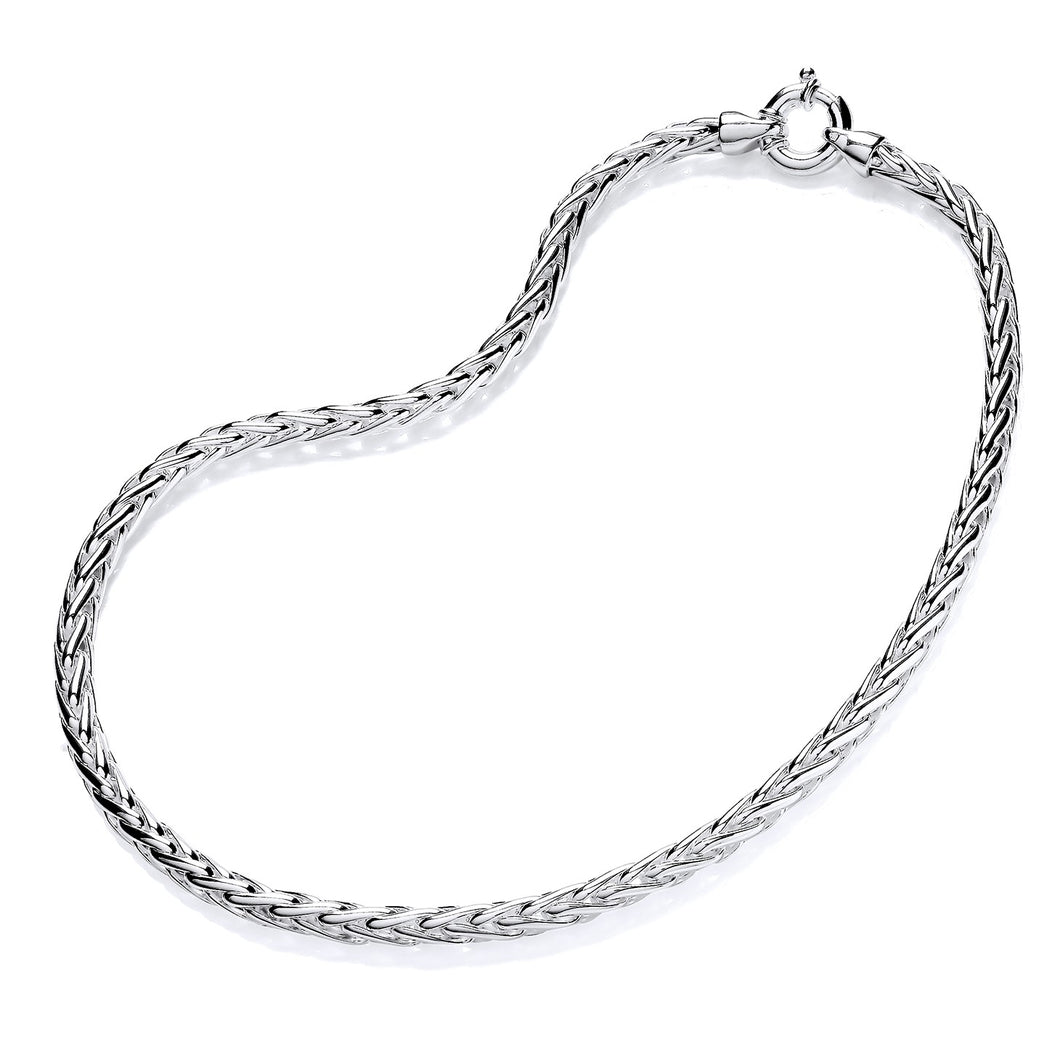 Sterling Silver heavy, solid Spiga link Necklace