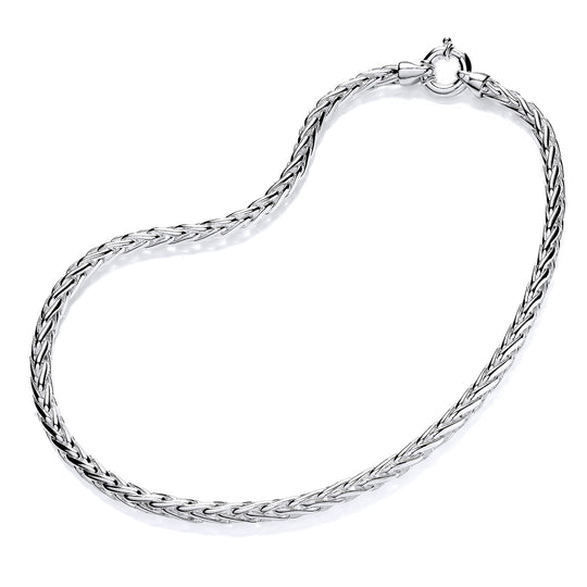 Sterling Silver Heavy Solid Spiga Link Necklace