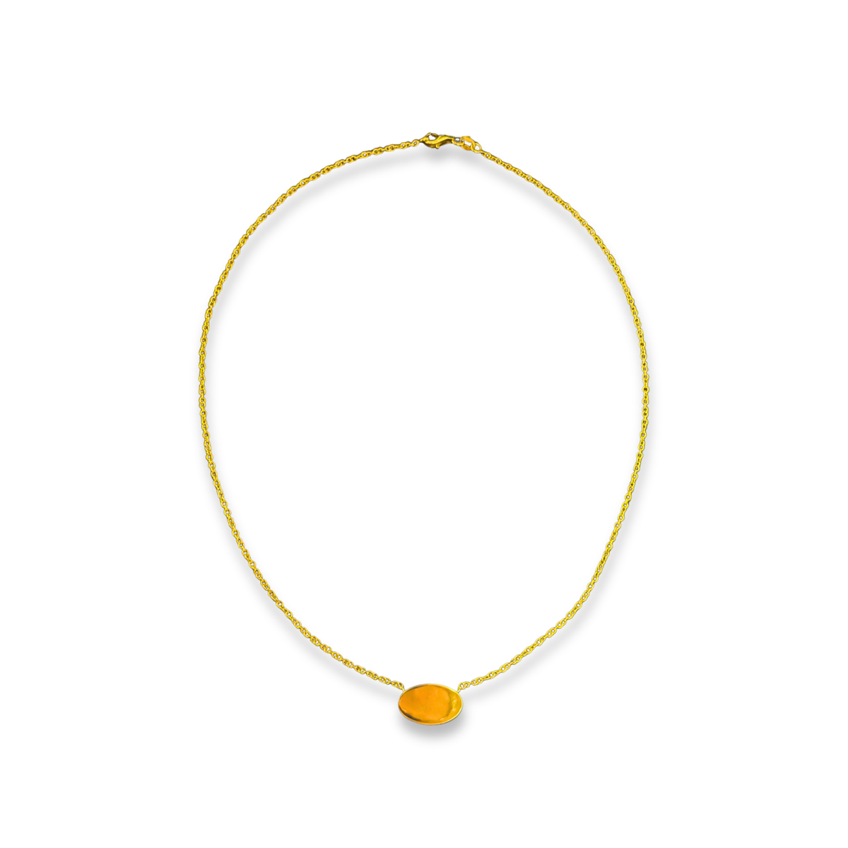 9ct Gold Oval Disc Necklace