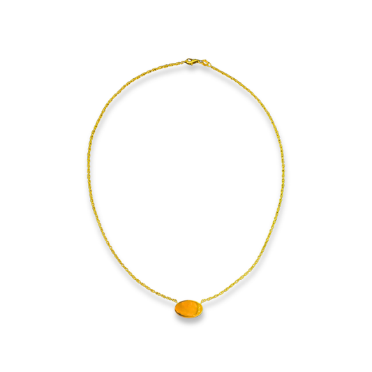 9ct Gold Oval Disc Necklace