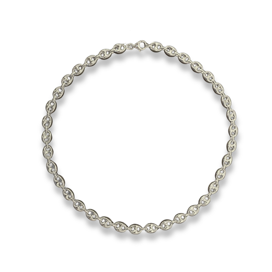 Sterling Silver Open Link Collar Necklace