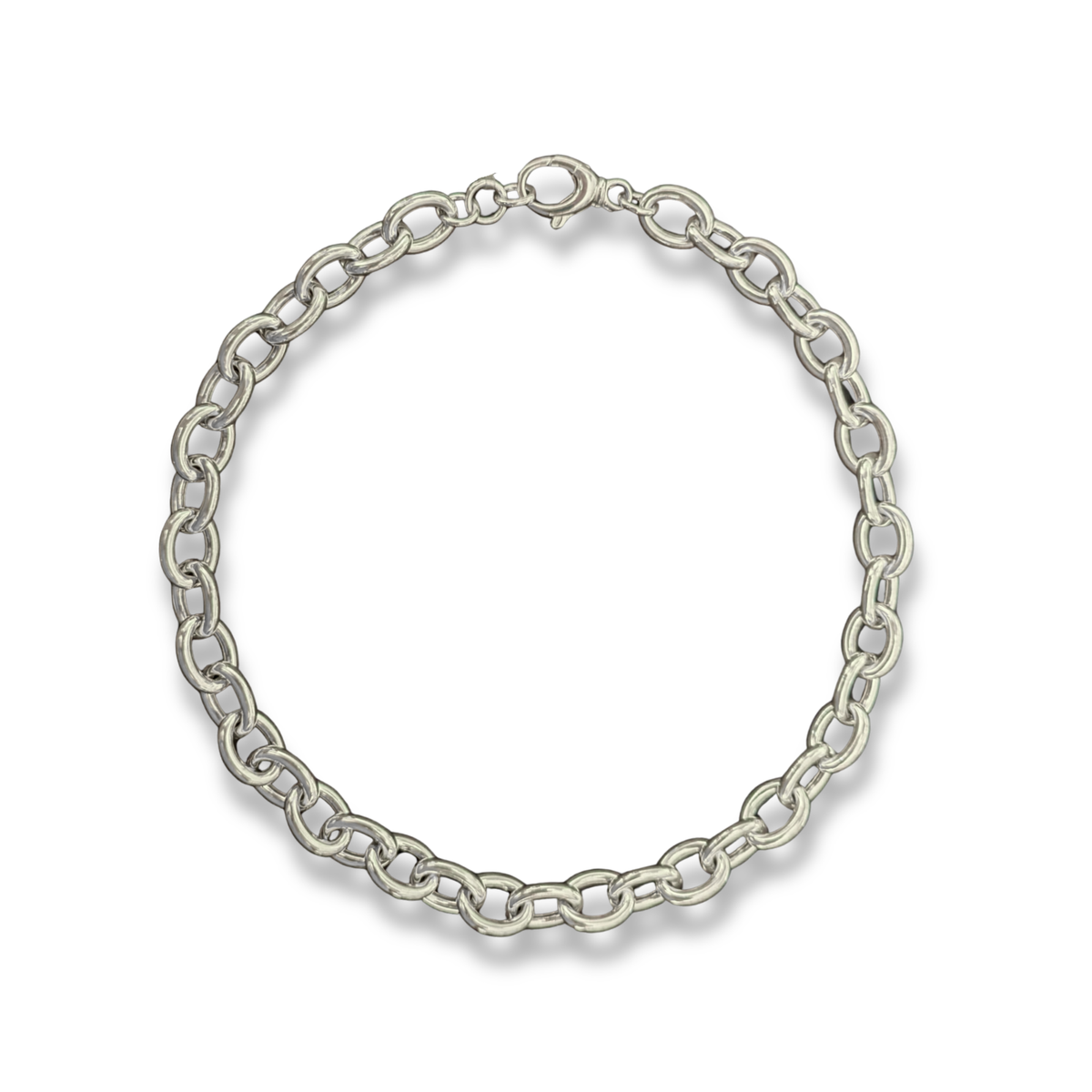 Sterling Silver Chunky Chain Collar Necklace