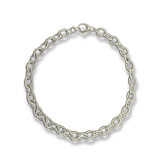 Sterling Silver Chunky Chain Collar Necklace