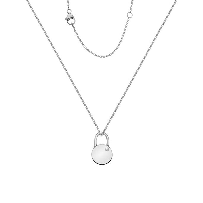 Sterling Silver Necklace - Small Round Padlock