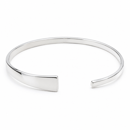 Sterling Silver Tapered Torq Bangle