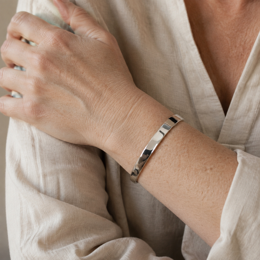 Sterling Silver Tapered Torq Bangle, view 2