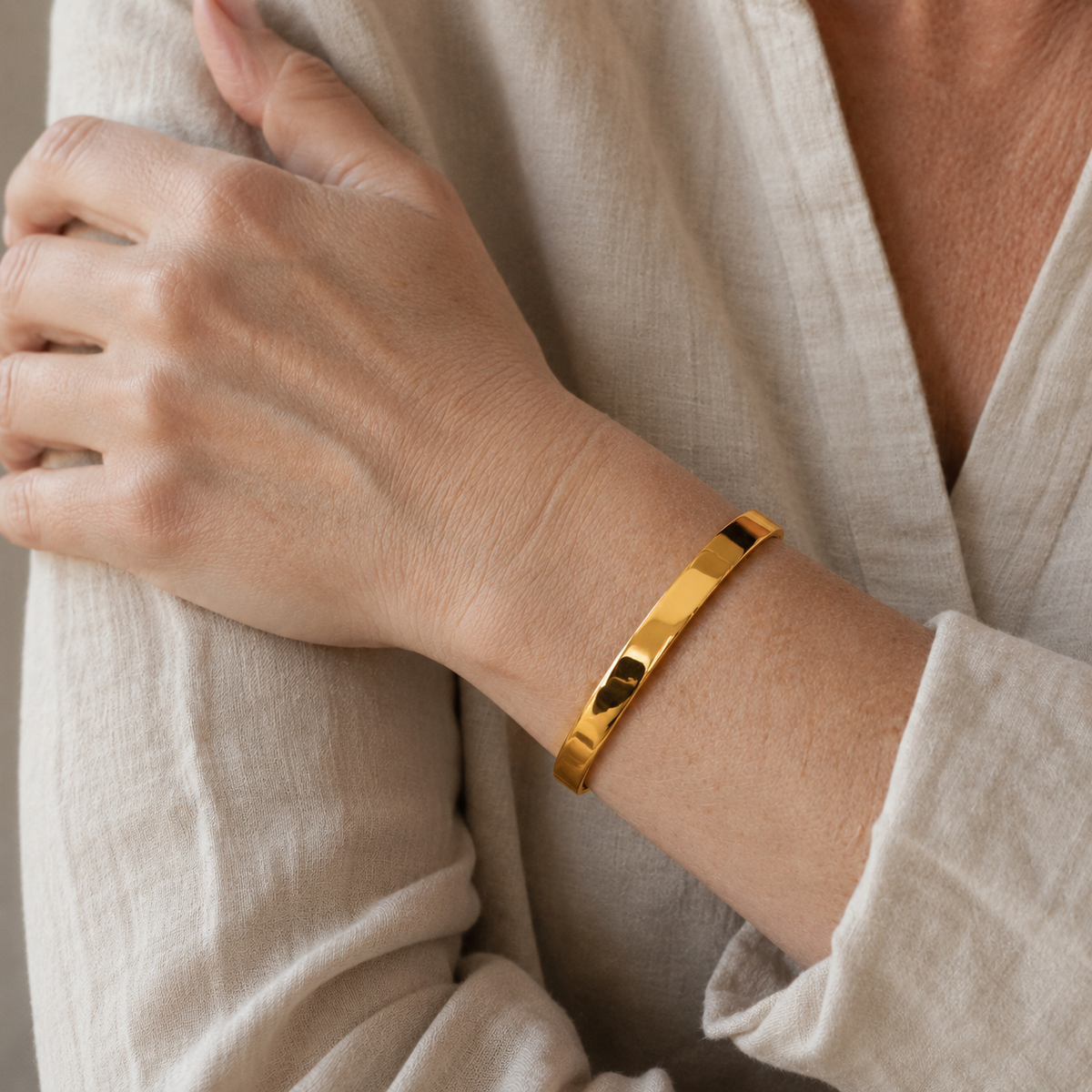 Gold Vermeil Tapered Torq Bangle, view 2