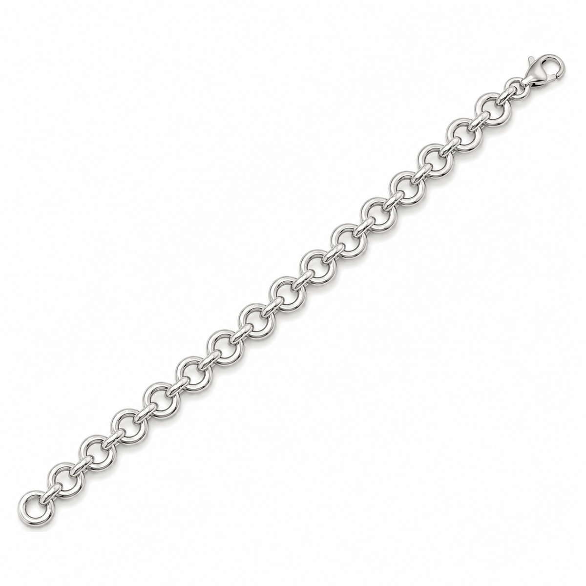 Sterling Silver Chunky Round Link Bracelet
