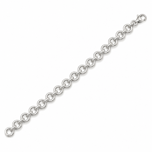 Sterling Silver Chunky Round Link Bracelet