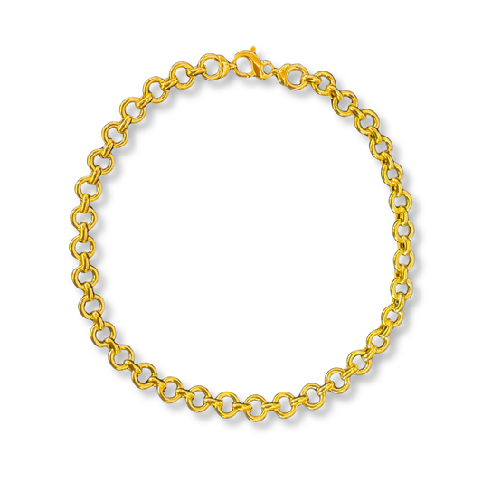 Gold Vermeil Chunky Round Link Collar Necklace