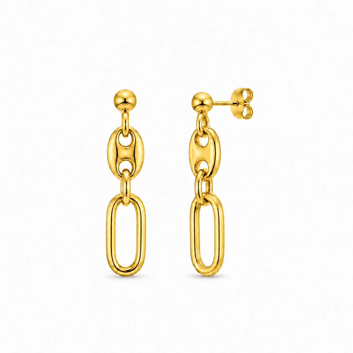 Gold Vermeil Open Link Drop Earrings