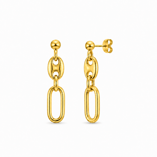 Gold Vermeil Open Link Drop Earrings