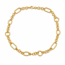 Load image into Gallery viewer, Gold Vermeil Mixed Link Collar Necklace
