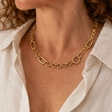 Load image into Gallery viewer, Gold Vermeil Mixed Link Collar Necklace
