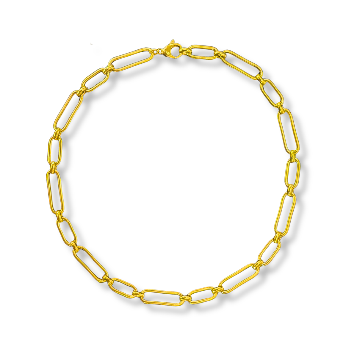 Gold Vermeil Elongated Link Collar Necklace