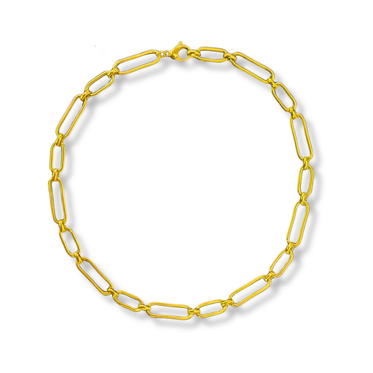 Gold Vermeil Elongated Link Collar Necklace