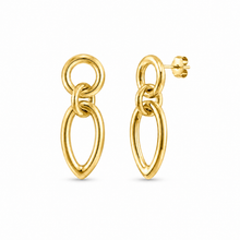 Load image into Gallery viewer, Gold Vermeil Interlocking Link Drop Earrings
