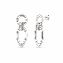 Load image into Gallery viewer, Sterling Silver Interlocking Link Drop Earrings

