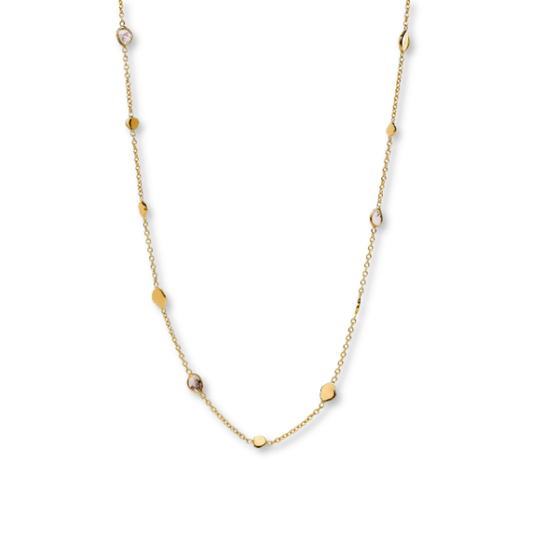 Long Gold Vermeil Polki Station Necklace