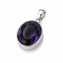 Load image into Gallery viewer, Sterling Silver Indigo Synthetic Quartz Oval Pendant
