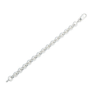 Sterling Silver 7.5 Heavy Rolo chain Bracelet