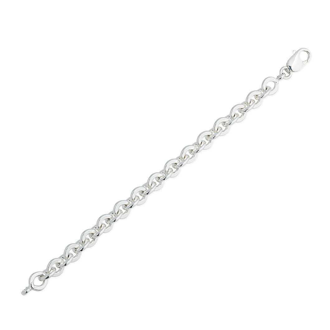 Sterling Silver 7.5 Heavy Rolo chain Bracelet