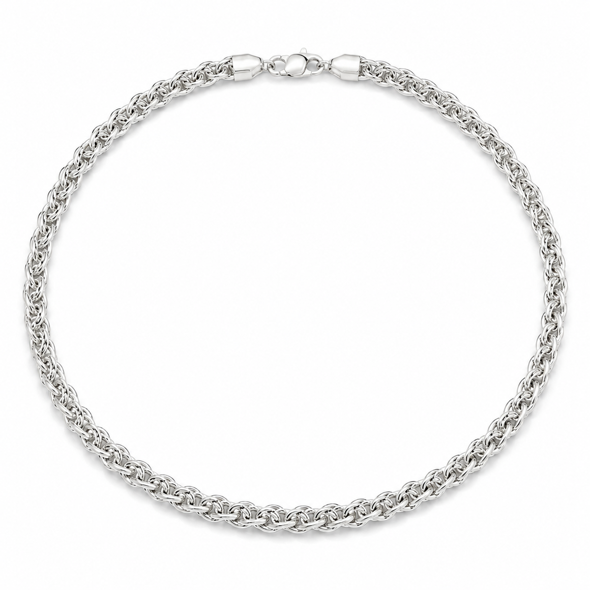 Sterling Silver Woven Link Necklace