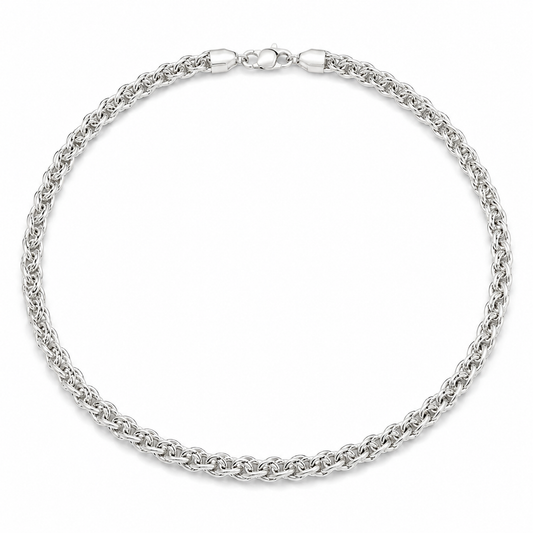 Sterling Silver Woven Link Necklace