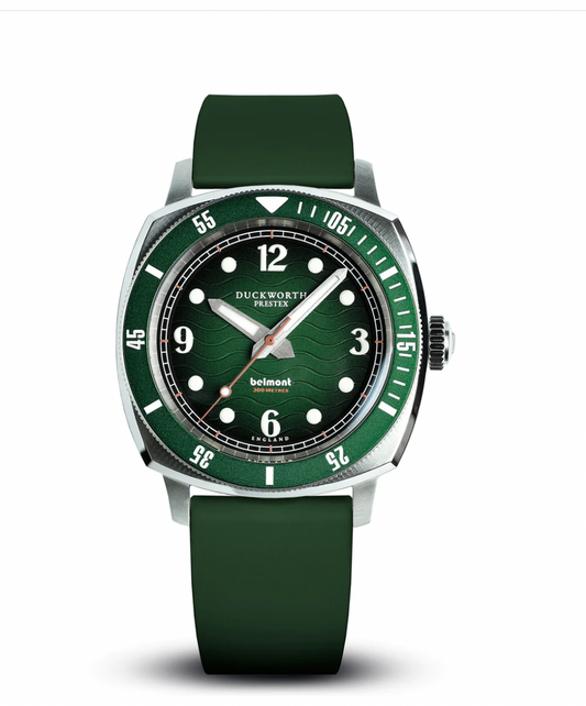 Belmont Dive Watch Green Dial on Green Rubber
