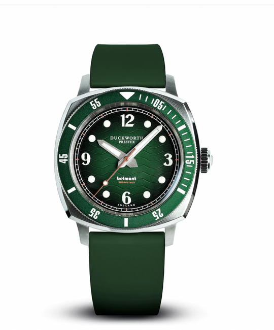 Belmont Dive Watch Green Dial on Green Rubber