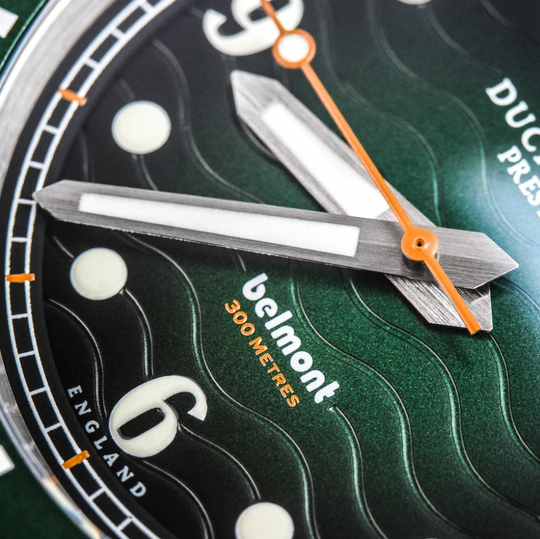 Belmont Dive Watch Green Dial on Green Rubber, view 3