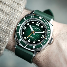 Load image into Gallery viewer, Belmont Dive Watch Green Dial on Green Rubber
