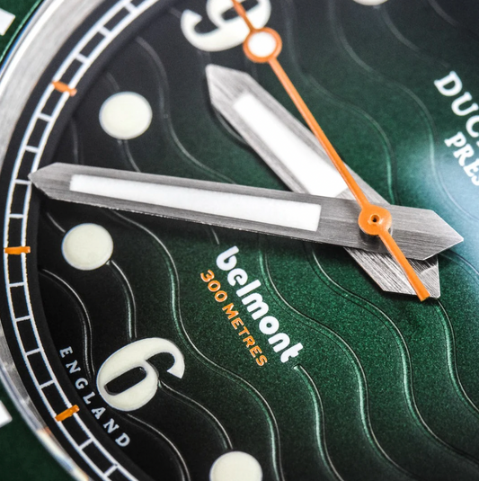 Belmont Dive Watch Green Dial on Steel Bracelet, view 2
