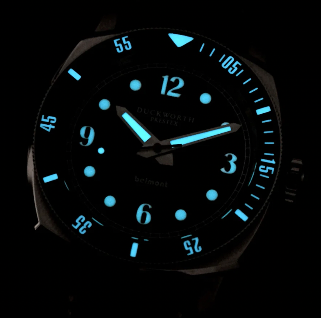 Belmont Dive Watch Green Dial on Steel Bracelet, view 4